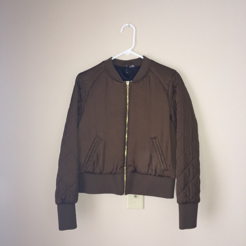 Brown bomber jacket